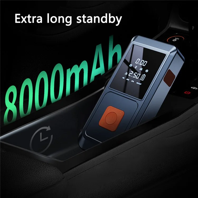 QB08 4-in-1 tragbare Autopumpe Aufpumper Notfall-Starthilfe Powerbank mit LED-Leuchte, Klemme