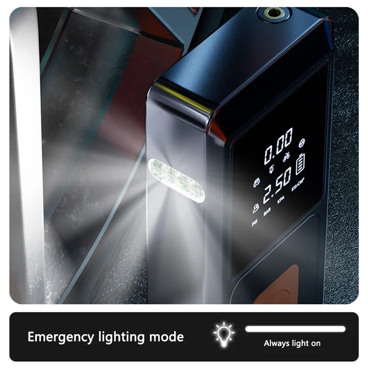 QB08 4-in-1 tragbare Autopumpe Aufpumper Notfall-Starthilfe Powerbank mit LED-Leuchte, Klemme