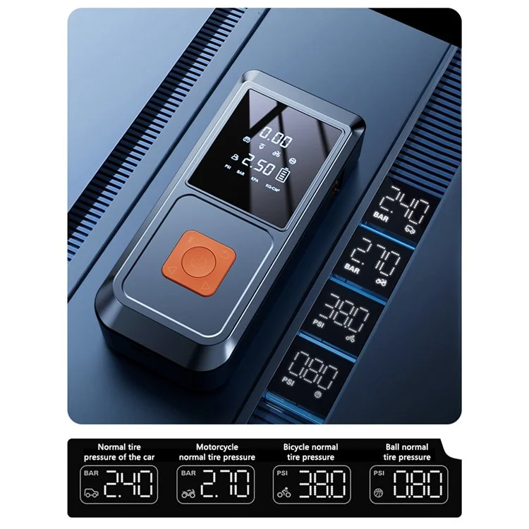 QB08 4-in-1 tragbare Autopumpe Aufpumper Notfall-Starthilfe Powerbank mit LED-Leuchte, Klemme