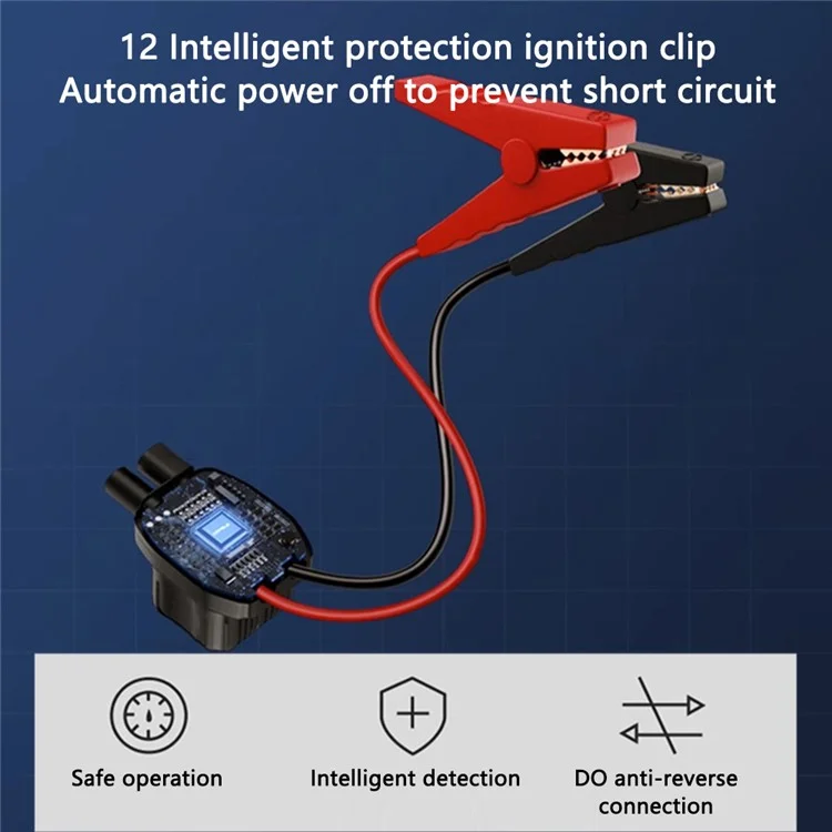 QB08 4-in-1 tragbare Autopumpe Aufpumper Notfall-Starthilfe Powerbank mit LED-Leuchte, Klemme