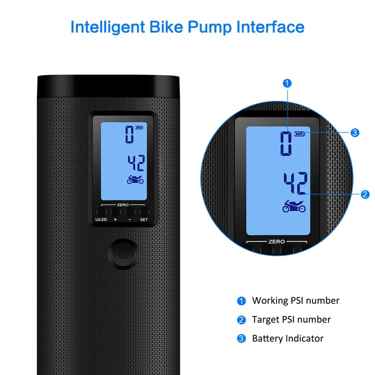 AP2 High Precision Sensor Air Pump Portable Tire Inflator with Power Bank Function