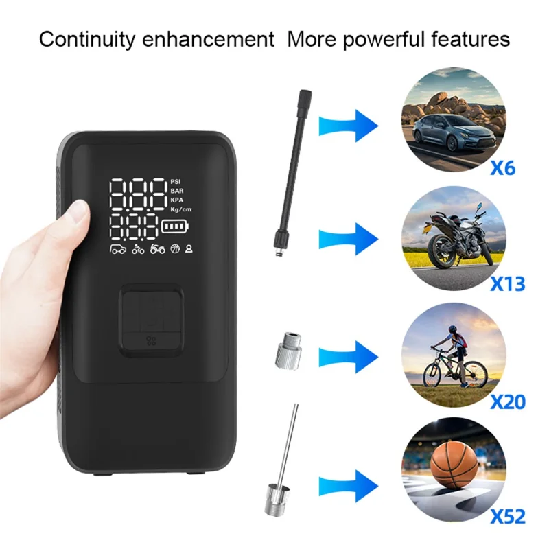 SH03 Portable Smart Air Pump Dual-Cylinder Tire Inflator with Power Bank Function - Orange