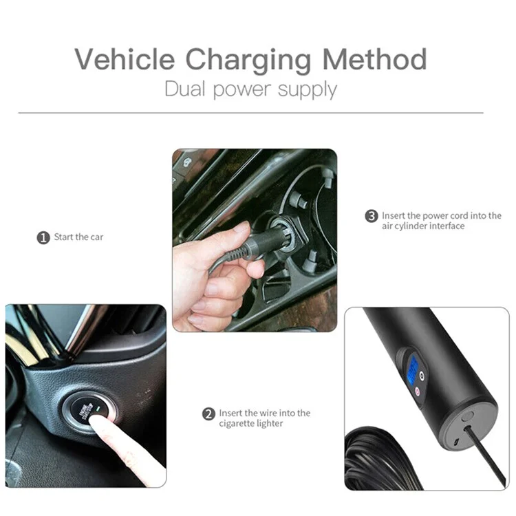 E68 12V Wireless Electric Inflator Car Motorcycle Tire Inflatable Toy Ball Air Pump with Built-in Battery