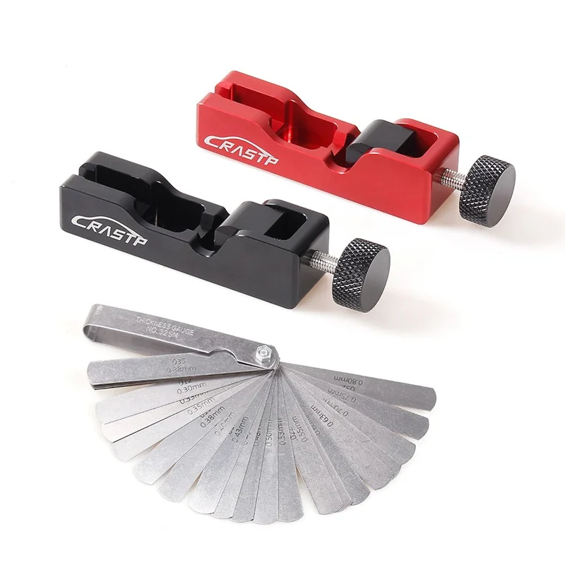 RASTP BTD023 Car Universal Spark Plug Gap Adjustment Tool with Feeler Gauge - Red