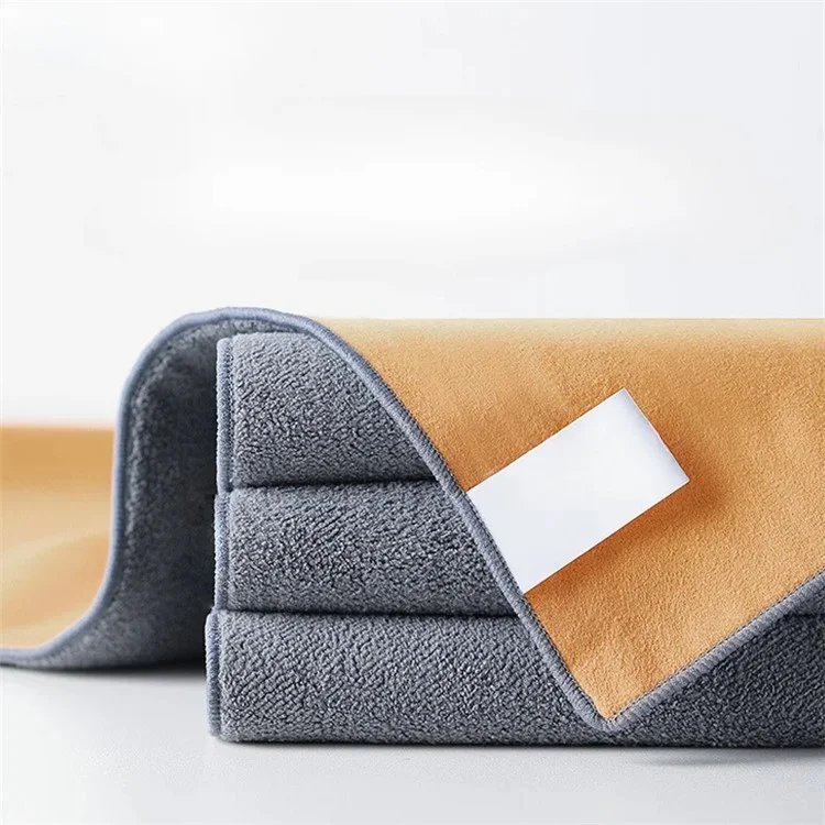 WOLFBOX Coral Fleece + Suede Cleaning Cloth Car Cleaner Towel SUV Wash Wipes 30x40CM - Gris