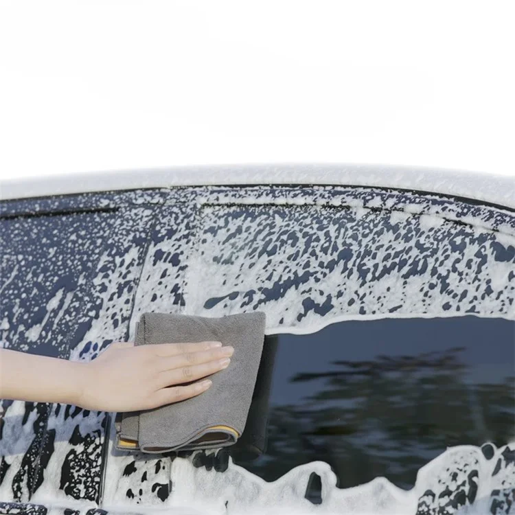 WOLFBOX Coral Fleece + Suede Cleaning Cloth Car Cleaner Towel SUV Wash Wipes 30x40CM - Gris