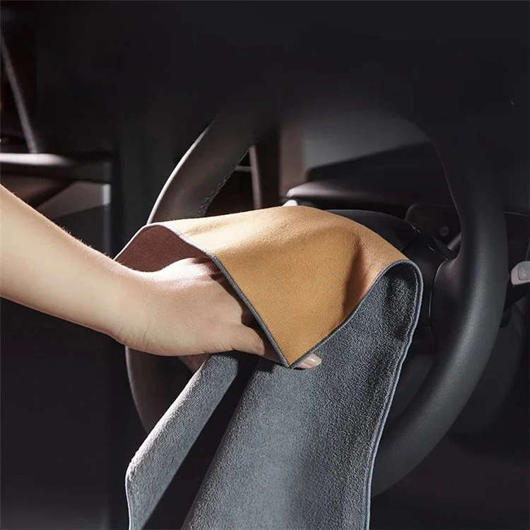 WOLFBOX Coral Fleece + Suede Cleaning Cloth Car Cleaner Towel SUV Wash Wipes 30x40CM - Gris