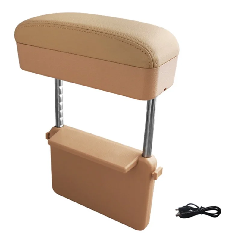 Auto-Armlehnen-Box Mittelkonsole Ablagefach für Armlehne Kabelloses Laden Beige