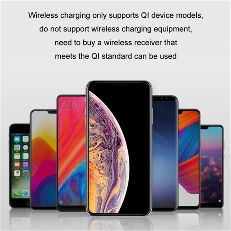 Car Armrest Storage Box Center Console Arm Rest Organizer Wireless Charger - Black / White