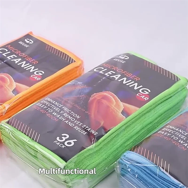 LWMB-004A 30Pcs 30x30cm Super Water Absorption Microfiber Car Washing Towel Kitchen Home Cleaning Cloth - Pink