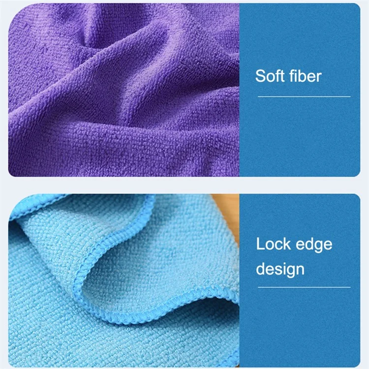 LWMB-004A 30 pièces 30x30cm Super serviette en microfibre absorbante pour le lavage de voitures Chiffon de nettoyage pour la maison et la cuisine - Noir 