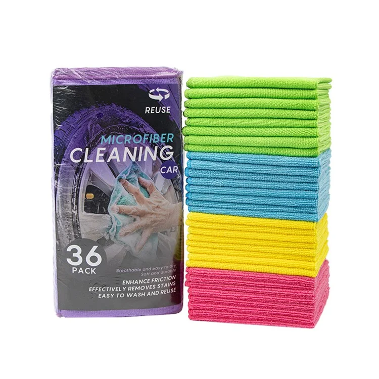 LWMB-004A 30 pièces 30x30cm Super serviette en microfibre absorbante pour le lavage de voitures Chiffon de nettoyage pour la maison et la cuisine - Noir 