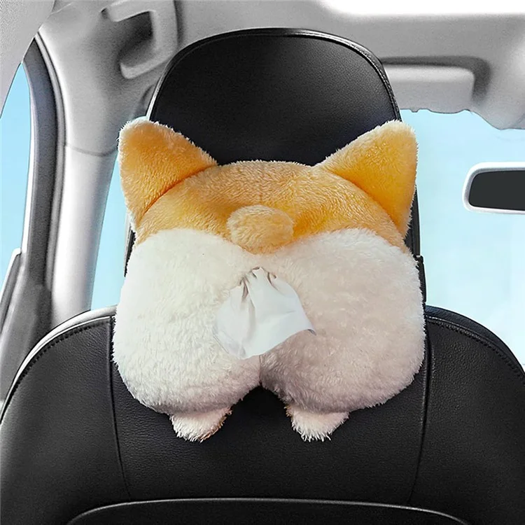 Plüsch Corgi Butt Lustige Auto Tissue Box Kreative Süße Auto -tissue -halter Innenausstattung
