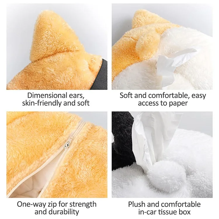 Plüsch Corgi Butt Lustige Auto Tissue Box Kreative Süße Auto -tissue -halter Innenausstattung