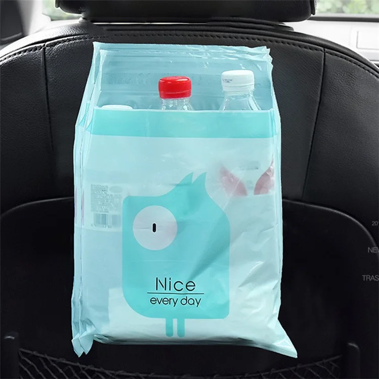 15Pcs / Pack Sealable Portable Car Trash Bag Easy Stick-On Disposable Car Garbage Bag Leak-Proof Vomit Bag Kitchen Storage Bag Suitable for Cars, Offices, Kitchens, Travel - Yellow