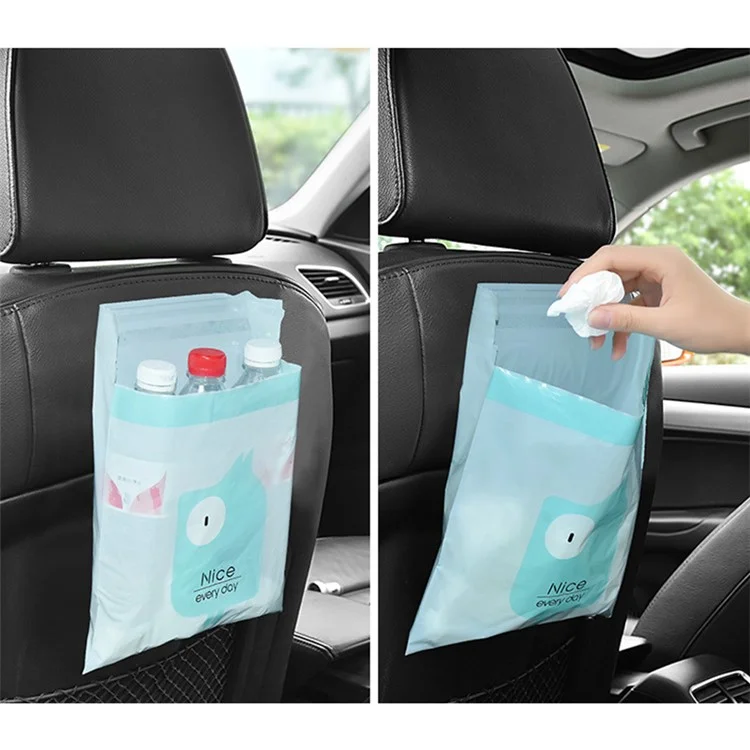 15Pcs / Pack Sealable Portable Car Trash Bag Easy Stick-On Disposable Car Garbage Bag Leak-Proof Vomit Bag Kitchen Storage Bag Suitable for Cars, Offices, Kitchens, Travel - Yellow