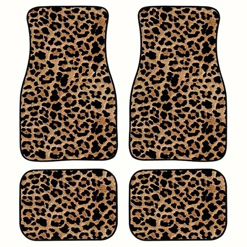 4Pcs / Set Pattern Printed Car Front+Rear Floor Mat Anti-Slip Neoprene Vehicle Interior Floor Pad - Style 47