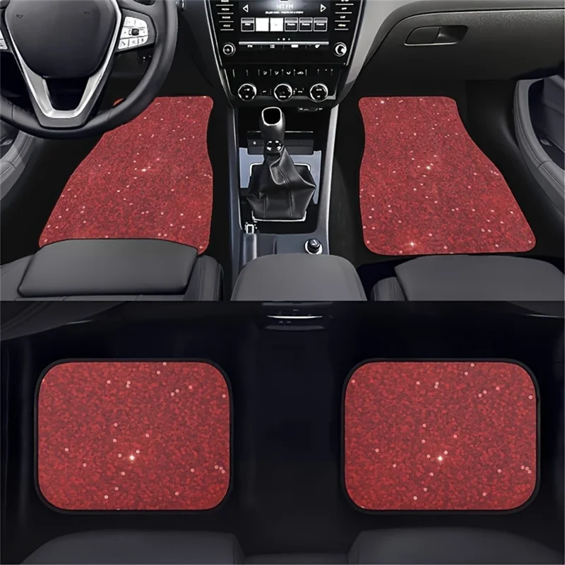 4Pcs / Set Pattern Printed Car Front+Rear Floor Mat Anti-Slip Neoprene Vehicle Interior Floor Pad - Style 47