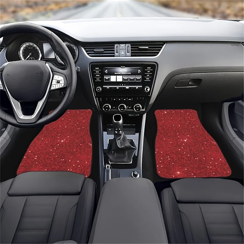 4Pcs / Set Pattern Printed Car Front+Rear Floor Mat Anti-Slip Neoprene Vehicle Interior Floor Pad - Style 47