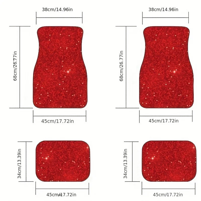 4Pcs / Set Pattern Printed Car Front+Rear Floor Mat Anti-Slip Neoprene Vehicle Interior Floor Pad - Style 47