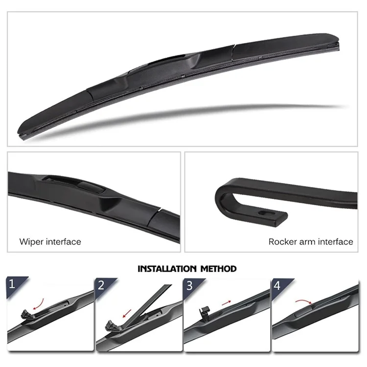 1 peça universal de três estágios Palheta de limpador de para-brisa de carro ABS + Borracha sem ruído - 14 polegadas