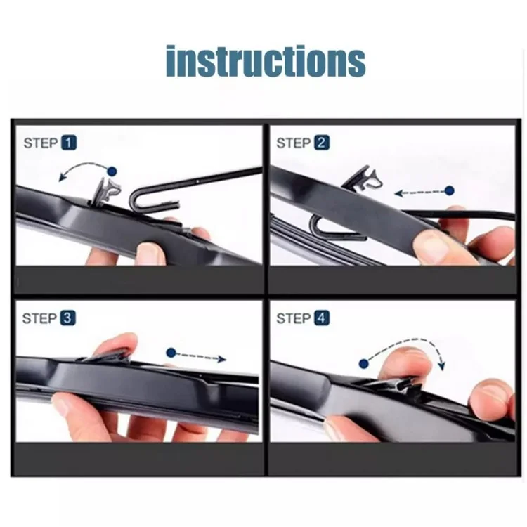 2Pcs Universal Three-Stage Car Wiper Blade ABS+Rubber Noiseless Vehicle Wiper Blade - 19-inch