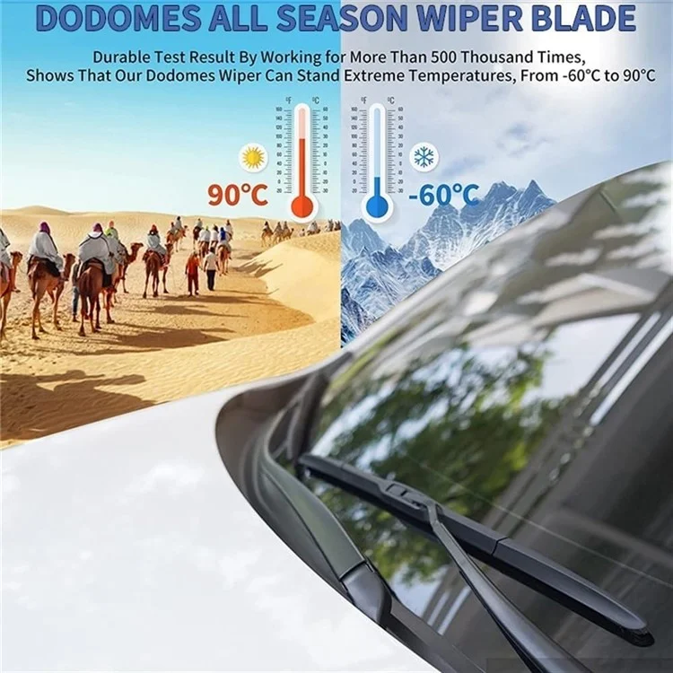 2Pcs Universal Three-Stage Car Wiper Blade ABS+Rubber Noiseless Vehicle Wiper Blade - 19-inch