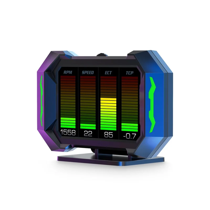 P25 عرض أمامي للسيارة OBD شاشة LCD متعددة الوظائف مع عداد سرعة ودرجة حرارة الماء واستهلاك الوقود وجهاز قياس الميل