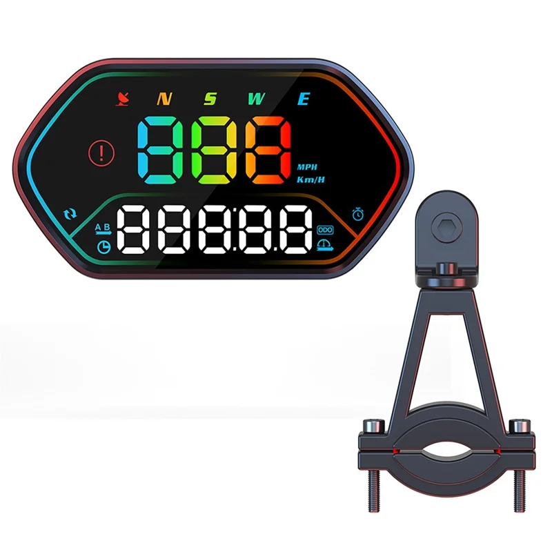 عداد سرعة GPS عالمي G25 مقاوم للماء وفق تصنيف IP68، عرض أمامي (HUD) للسيارة والدراجة النارية - أسود