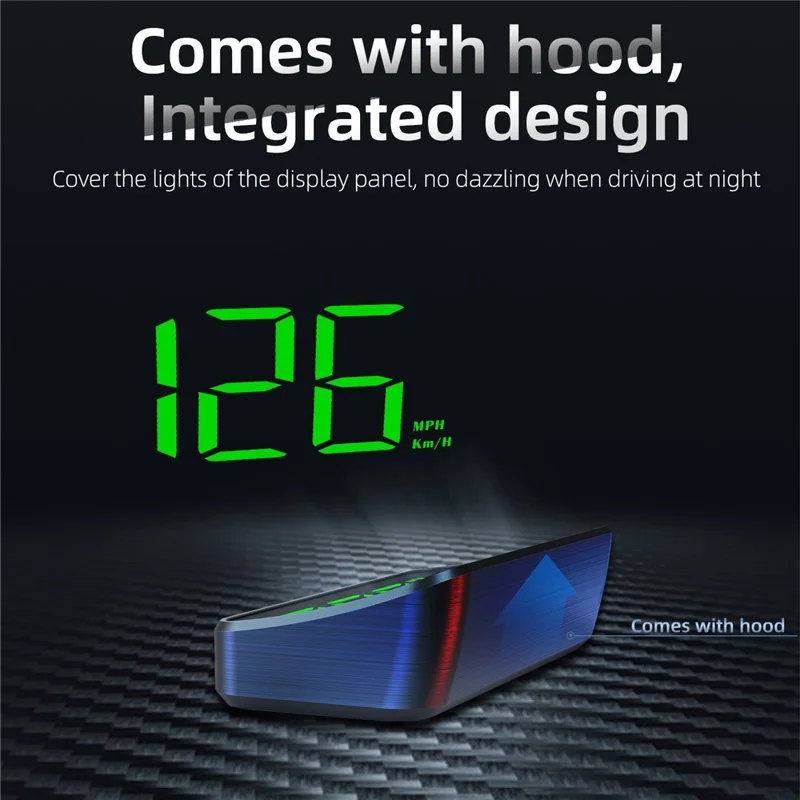 M2 HUD Head-Up Display Dual Mode GPS + BeiDou 10Hz Velocímetro con Alimentación Tipo-C para Coche - Verde / KM