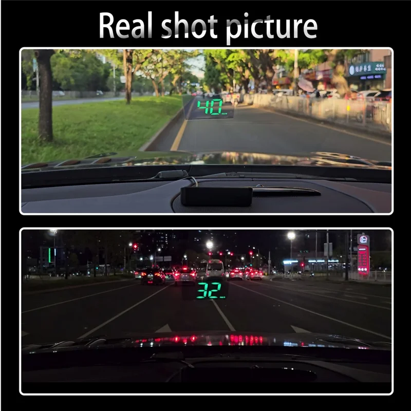 M2 HUD Head-Up Display Dual Mode GPS + BeiDou 10Hz Velocímetro con Alimentación Tipo-C para Coche - Verde / KM
