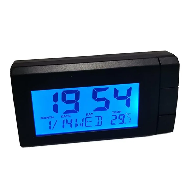 CT66 Car LCD Digital Clock & Temperature 2 in 1 Auto Watch Thermometer Car Ornaments Electronic Clock