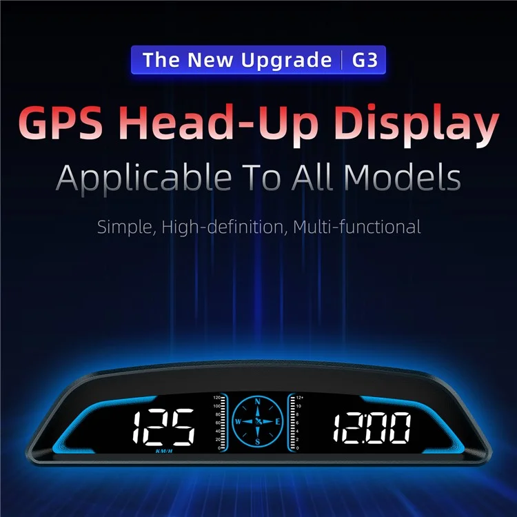 G3 5.5 inch LCD Car HUD Speed Distance Altitude Display GPS+Beidou Car Head Up Display