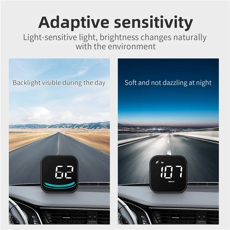 G4 Car HUD Digital Speedometer Over-speed Fatigue Driving Alarm GPS Compass Head-up Display