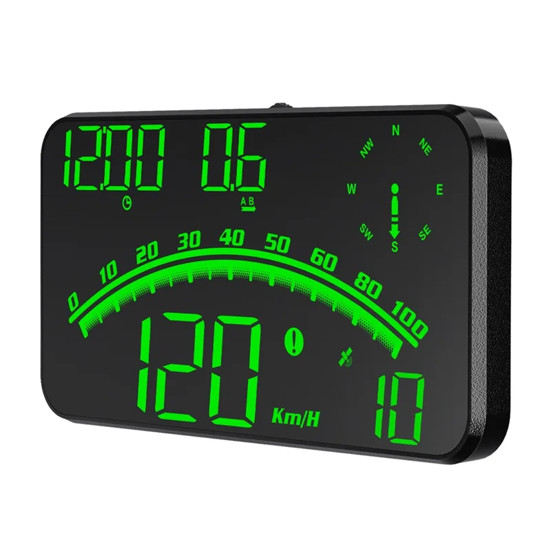 G10 GPS Head-Up Display 16:9 Large Screen HUD with 2 Alarm Function Support 360° Rotating - Green