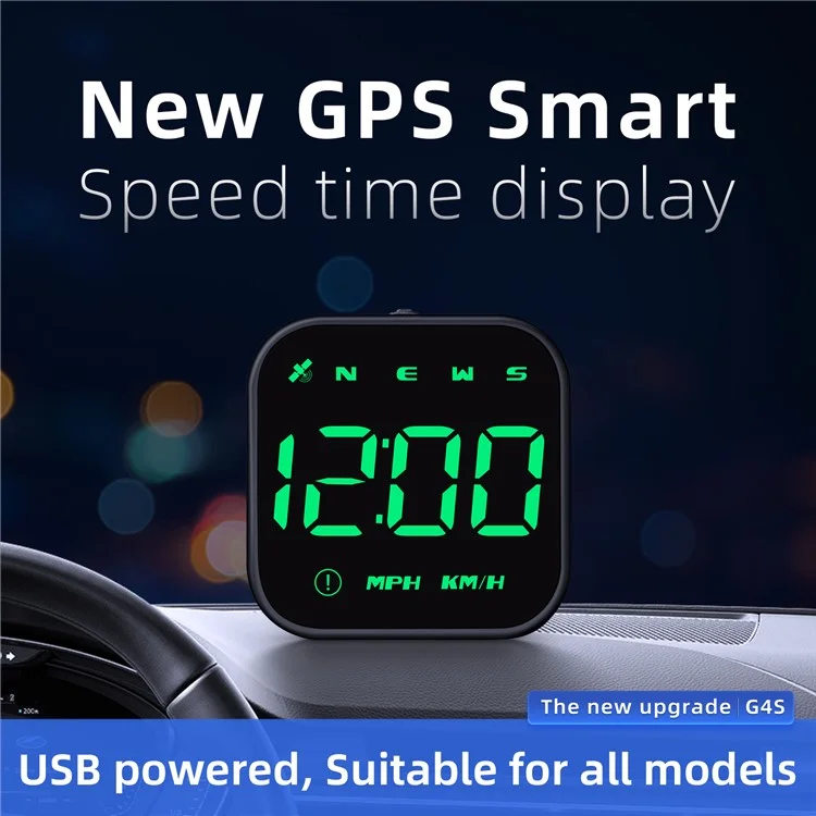 Exibir de Cabeça G4S HUD GPS Universal Speedometer Multifuncional Portátil Visor de Computador de Carro Portátil - Verde