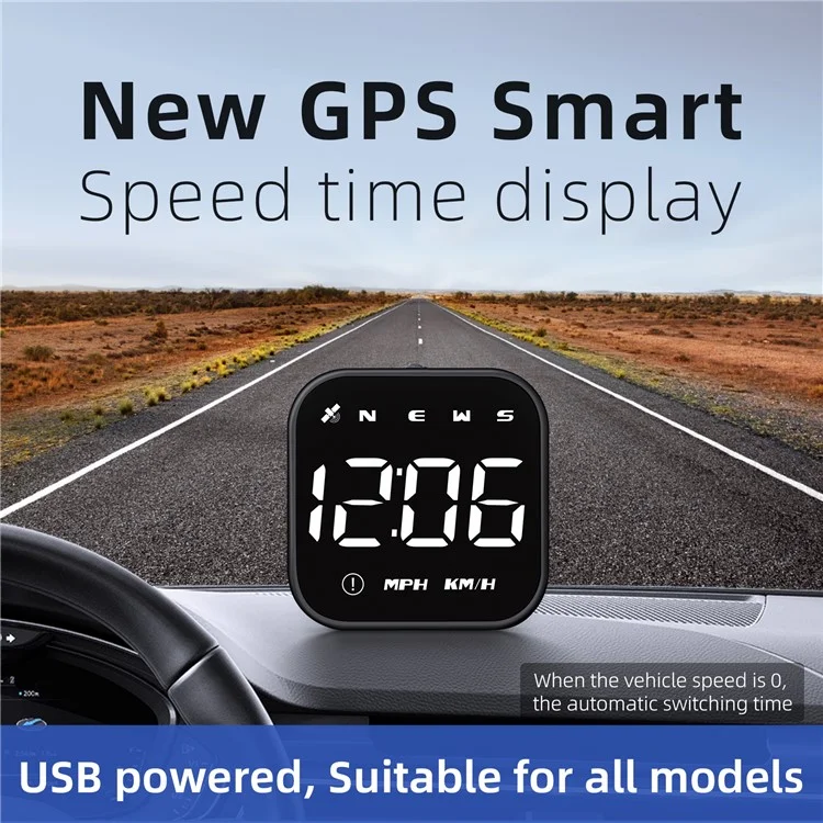 G4S Head-Up Display HUD GPS Universal Multi-Function Speedometer Portable Car Computer Display - White