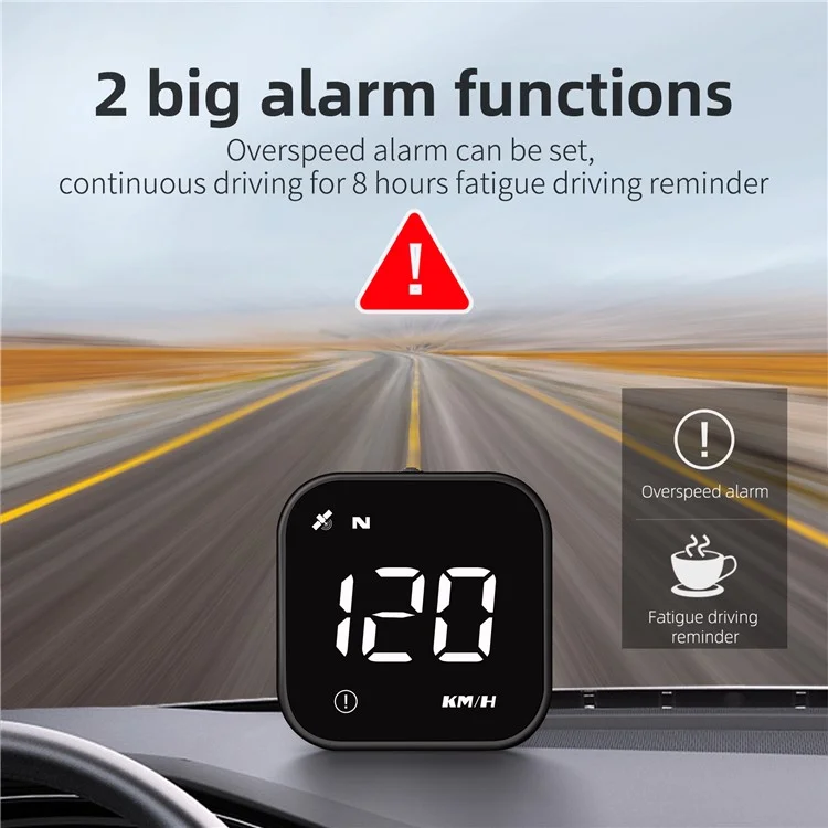G4S Head-Up Display HUD GPS Universal Multi-Function Speedometer Portable Car Computer Display - White