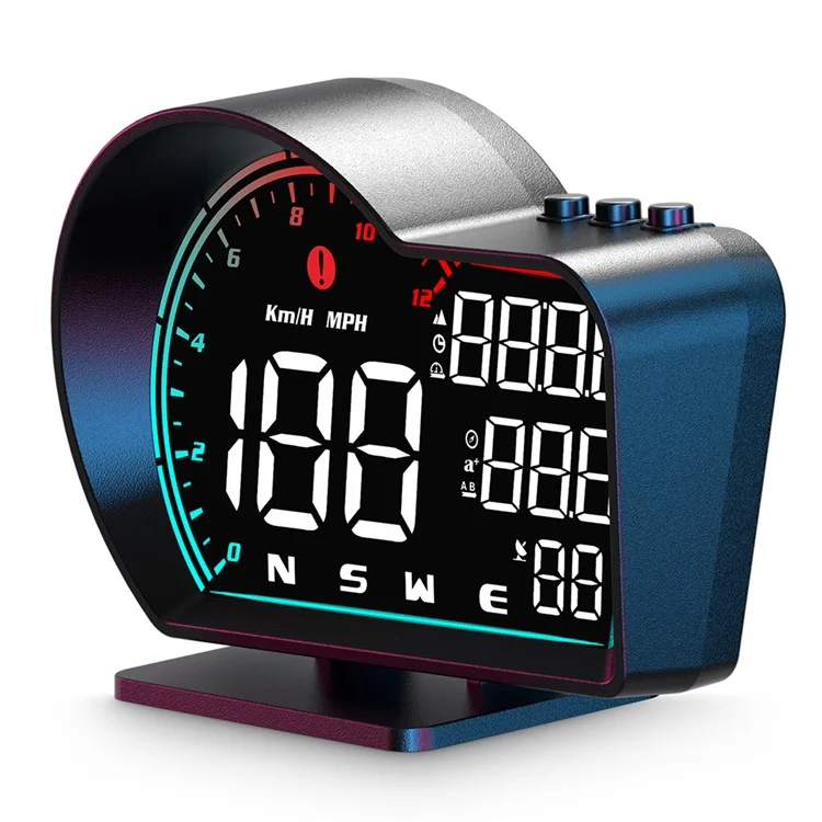 G16 Head Up Display Auto Speedometer Digital Odometer Alarm Reminder GPS HUD Gauge - Multi-color