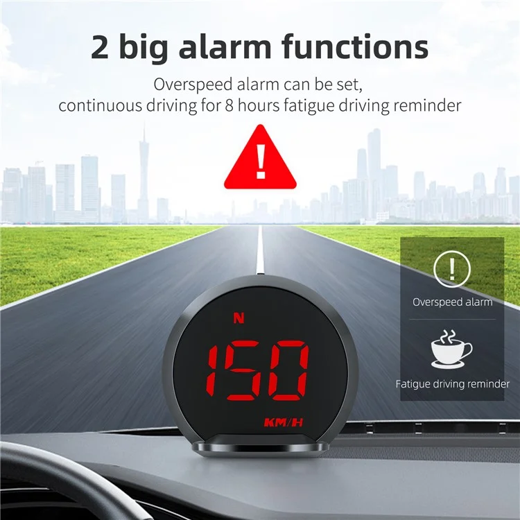 G13 Universal Head Up Display Car HUD 7-Color Digital Speedometer Alarm Reminder GPS System