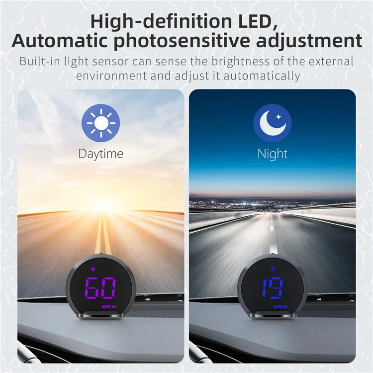G13 Universal Head Up Display Car HUD 7-Color Digital Speedometer Alarm Reminder GPS System