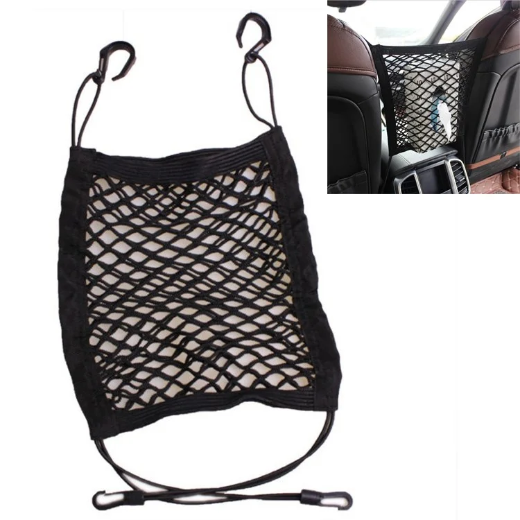 2-Layer Universal Car Seat Net Organizer Mesh Cargo Net Pouch Driver Storage Netting Pouch