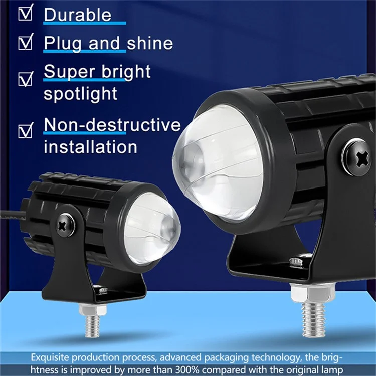 IP67 Waterproof Motorcycle LED Headlight Super Bright Spotlight Flood Lamp