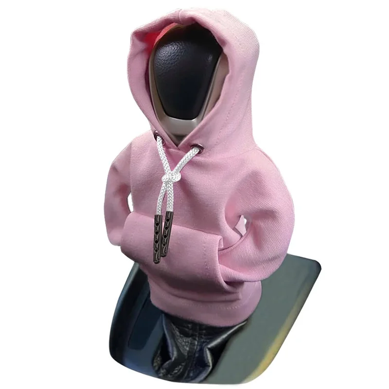 Creative Hoodie Design Car Shift Knob Cover Gear Shift Lever Decoration - Pink