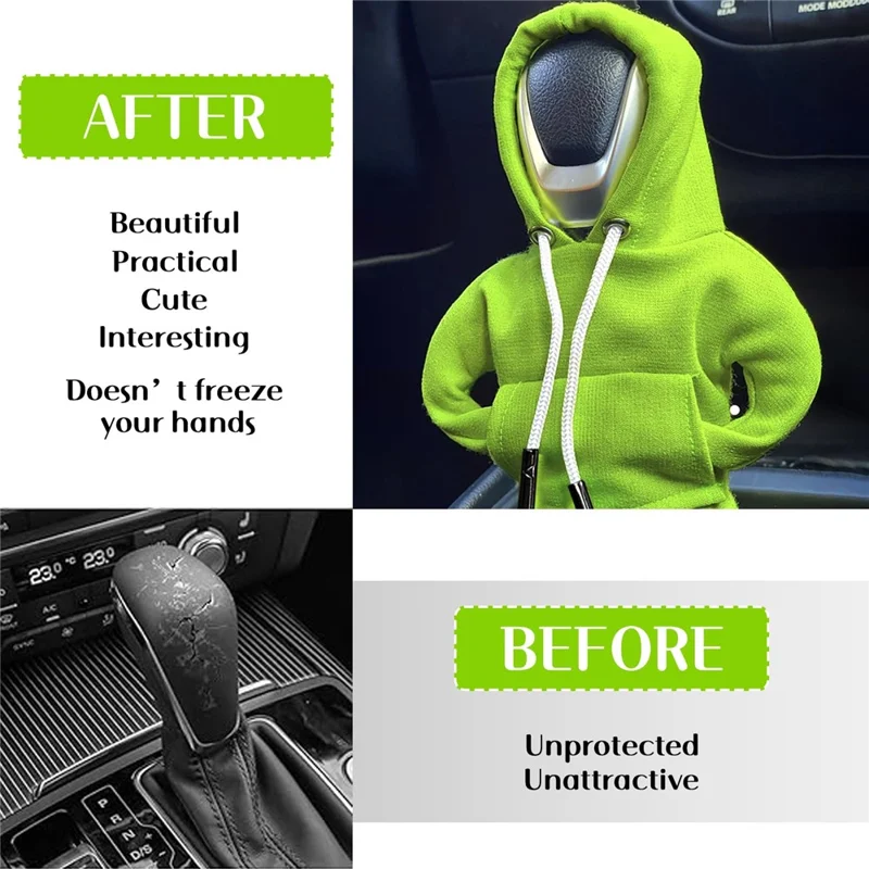Creative Hoodie Design Car Shift Knob Cover Gear Shift Lever Decoration - Green