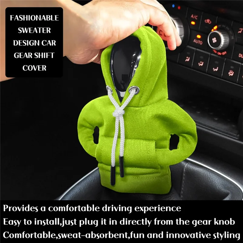 Creative Hoodie Design Car Shift Knob Cover Gear Shift Lever Decoration - Green