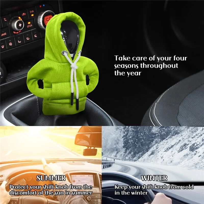 Creative Hoodie Design Car Shift Knob Cover Gear Shift Lever Decoration - Green
