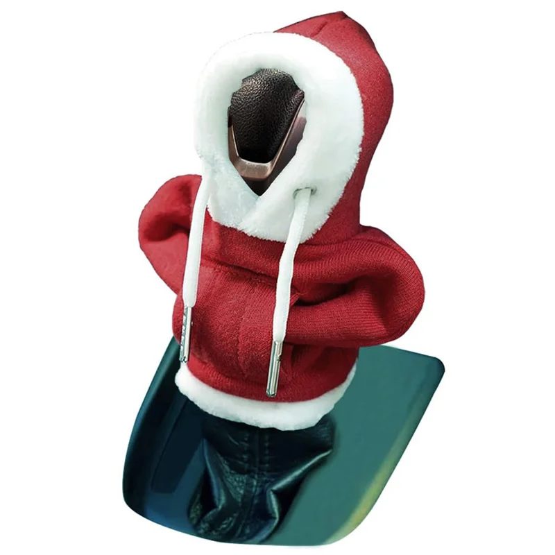 Christmas Style Hoodie Design Car Shift Knob Cover Vehicle Gear Shift Lever Decoration - Red