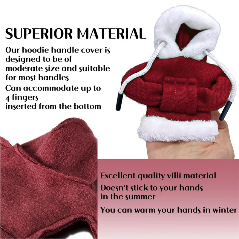 Christmas Style Hoodie Design Car Shift Knob Cover Vehicle Gear Shift Lever Decoration - Red