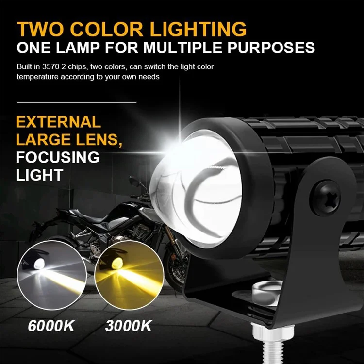 2 Pezzi Fari a LED Impermeabili IP67 per Moto Super Luminosi per ATV Motorbike